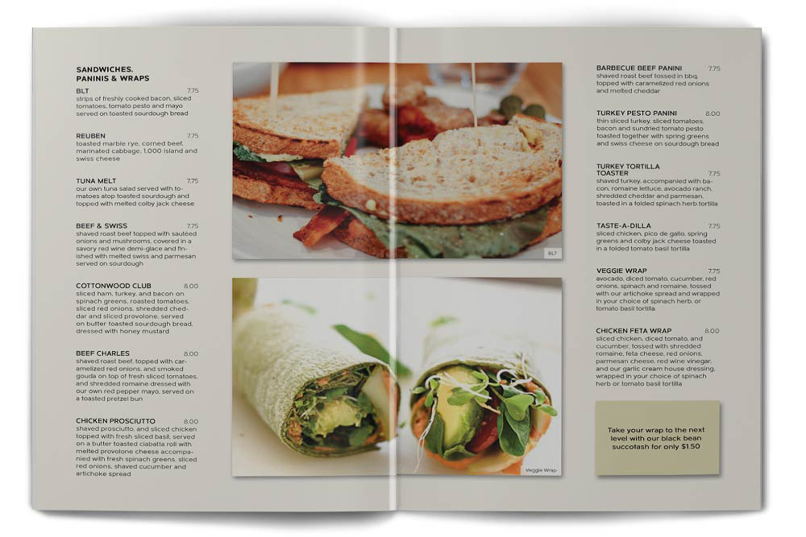Cottonwood Cafe Sandwiches Pages