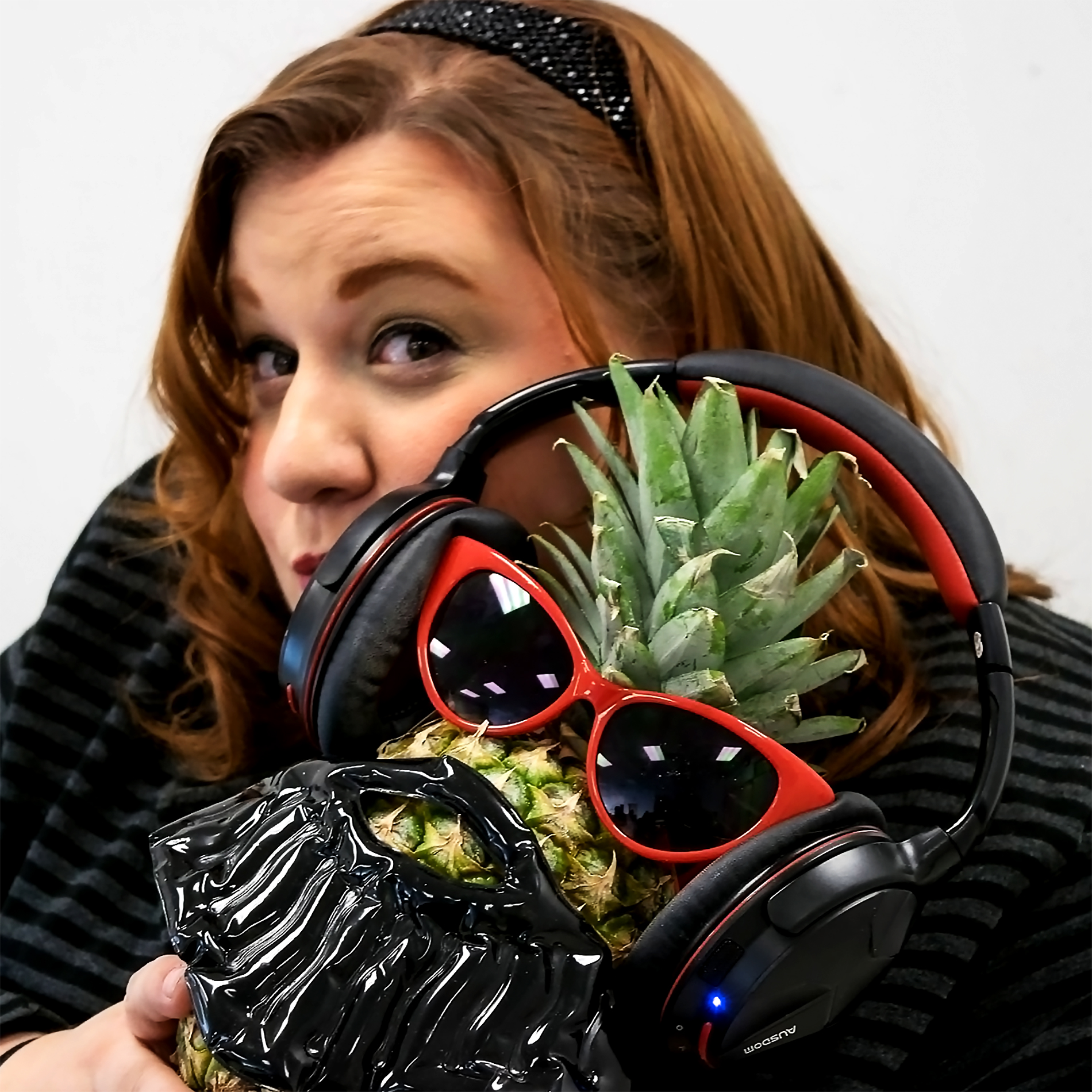 Sarah Gilmour of Sizzle Media with Frankstasia the awesome pineapple